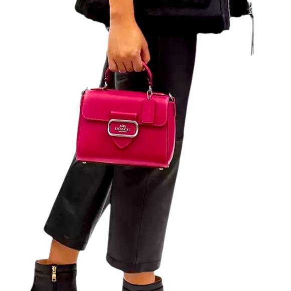 COACH Morgan Top Handle Satchel Bag, Silver/Bright Violet, NWT - Picture 5 of 6